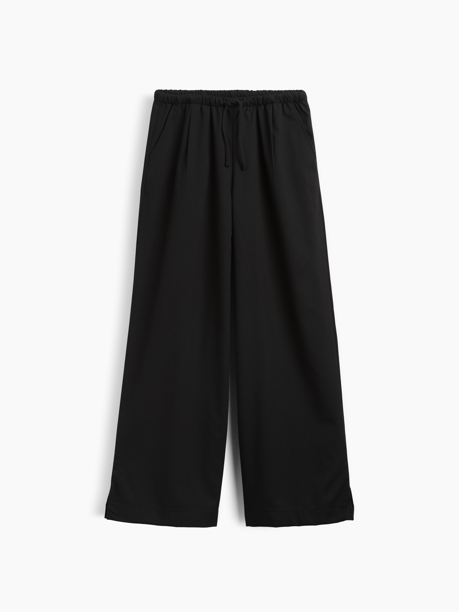Детские брюки Gap Easy Wide-Leg Drawstring, цвет: Чёрный — фото 2
