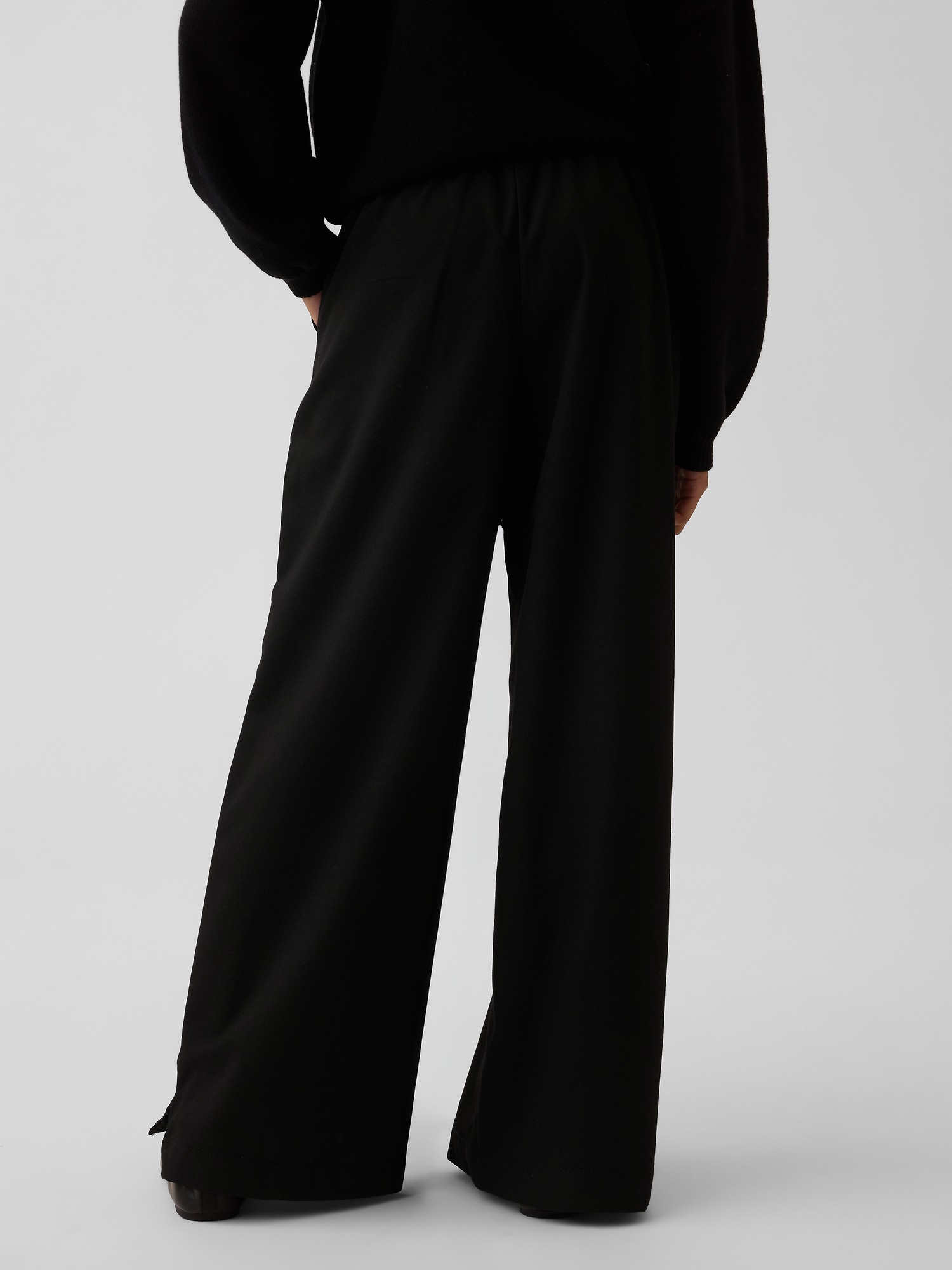 Детские брюки Gap Easy Wide-Leg Drawstring, цвет: Чёрный — фото 4