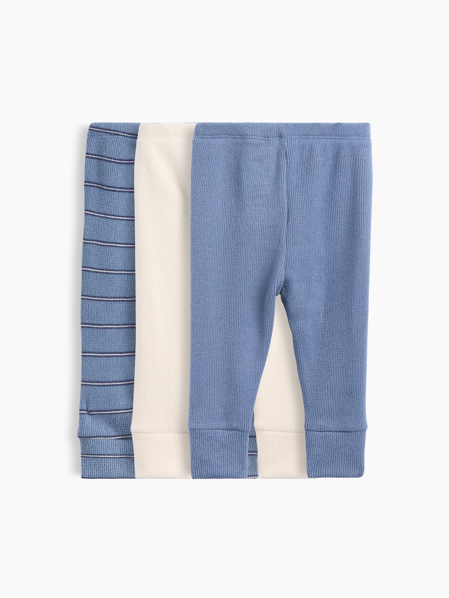 Брюки Gap Pull-On Waffle Pants (3-Pack) для малышей, цвет: Синий — фото 2