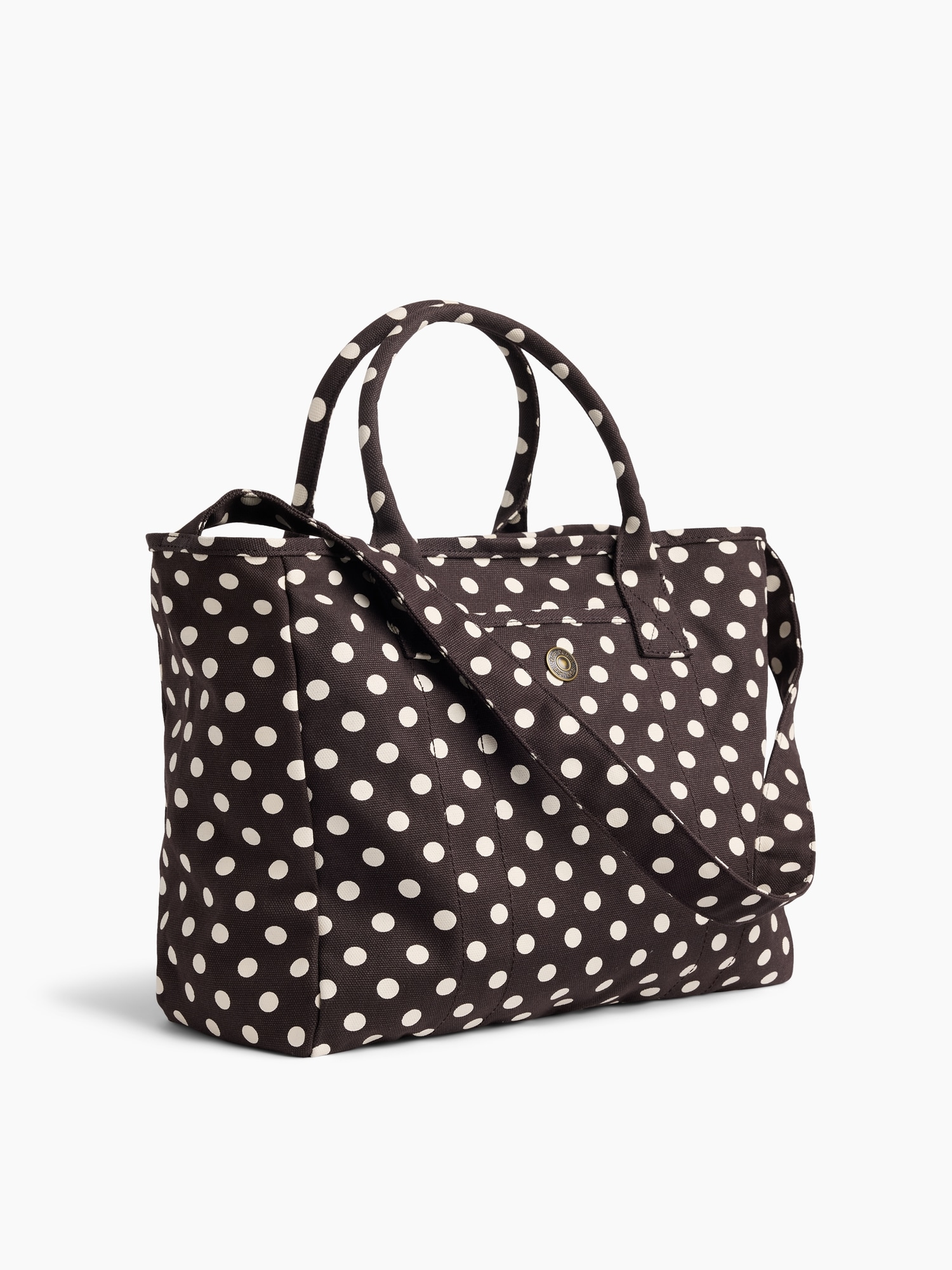 Женская сумка Gap Small Canvas Favorite Tote, цвет: Коричневый / Белый — фото 3
