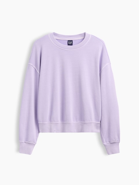 VintageSoft Terry Oversized Wedge Side-Slit Sweatshirt