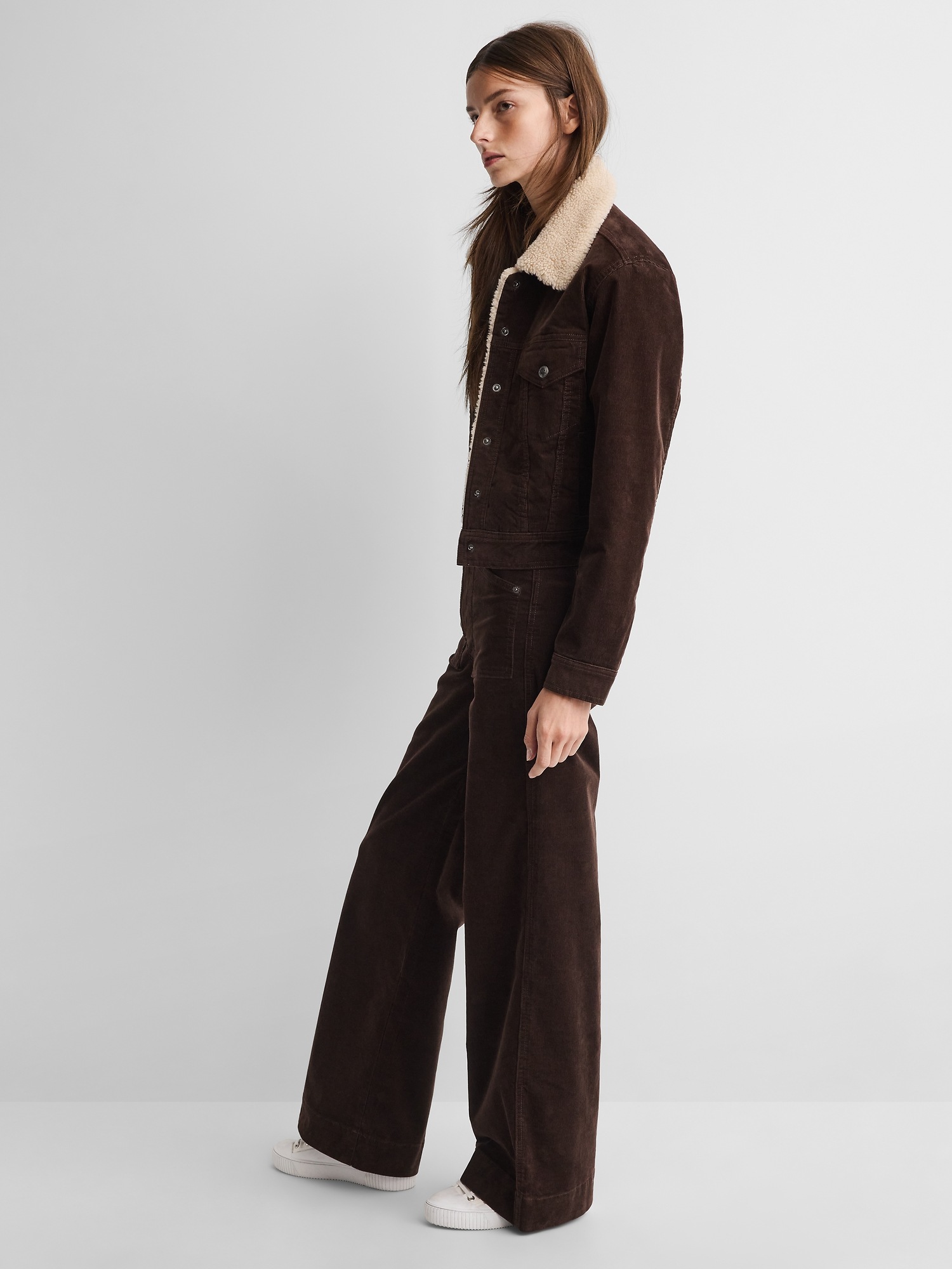 Женские брюки Gap × A.P.C. High Rise Corduroy Stride, цвет: Коричневый — фото 3