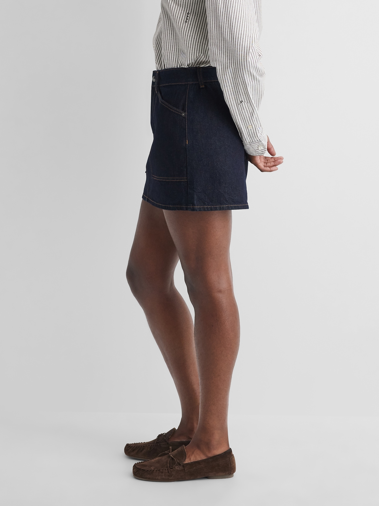 Женская юбка Gap × A.P.C. Denim Mini, цвет: Rinse Sienne — фото 3