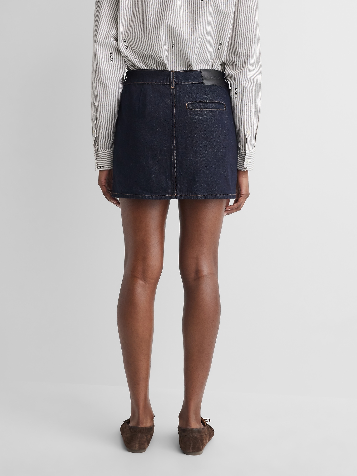 Женская юбка Gap × A.P.C. Denim Mini, цвет: Rinse Sienne — фото 4