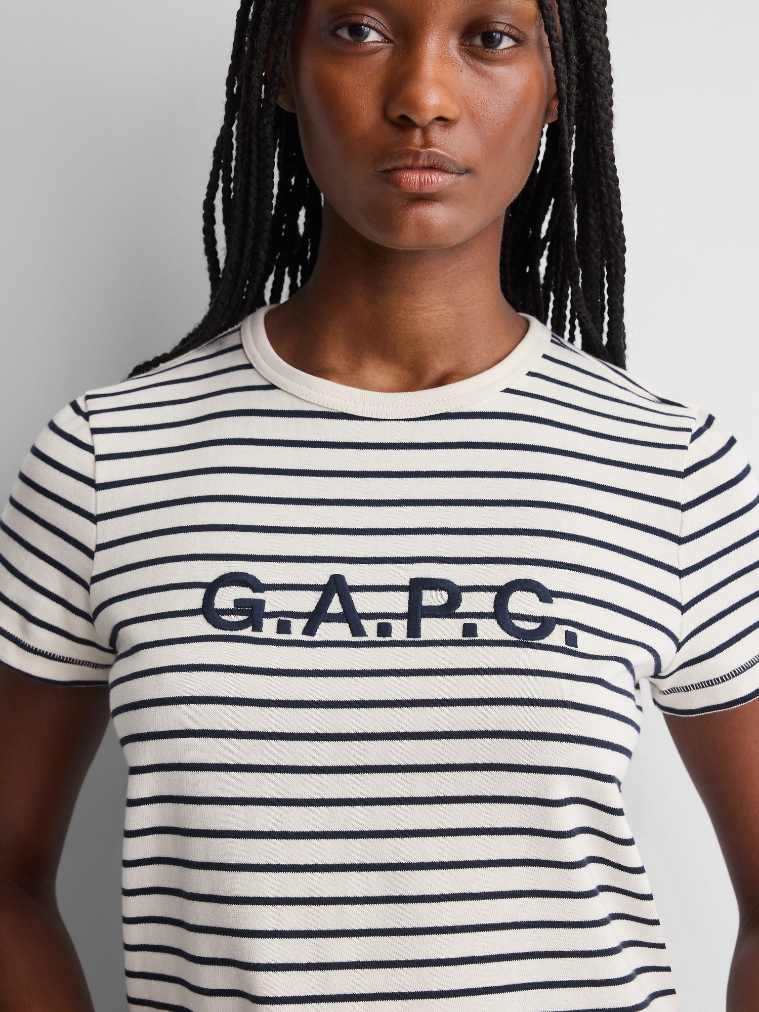Женская футболка Gap × A.P.C. Logo, цвет: Оптический белый — фото 5
