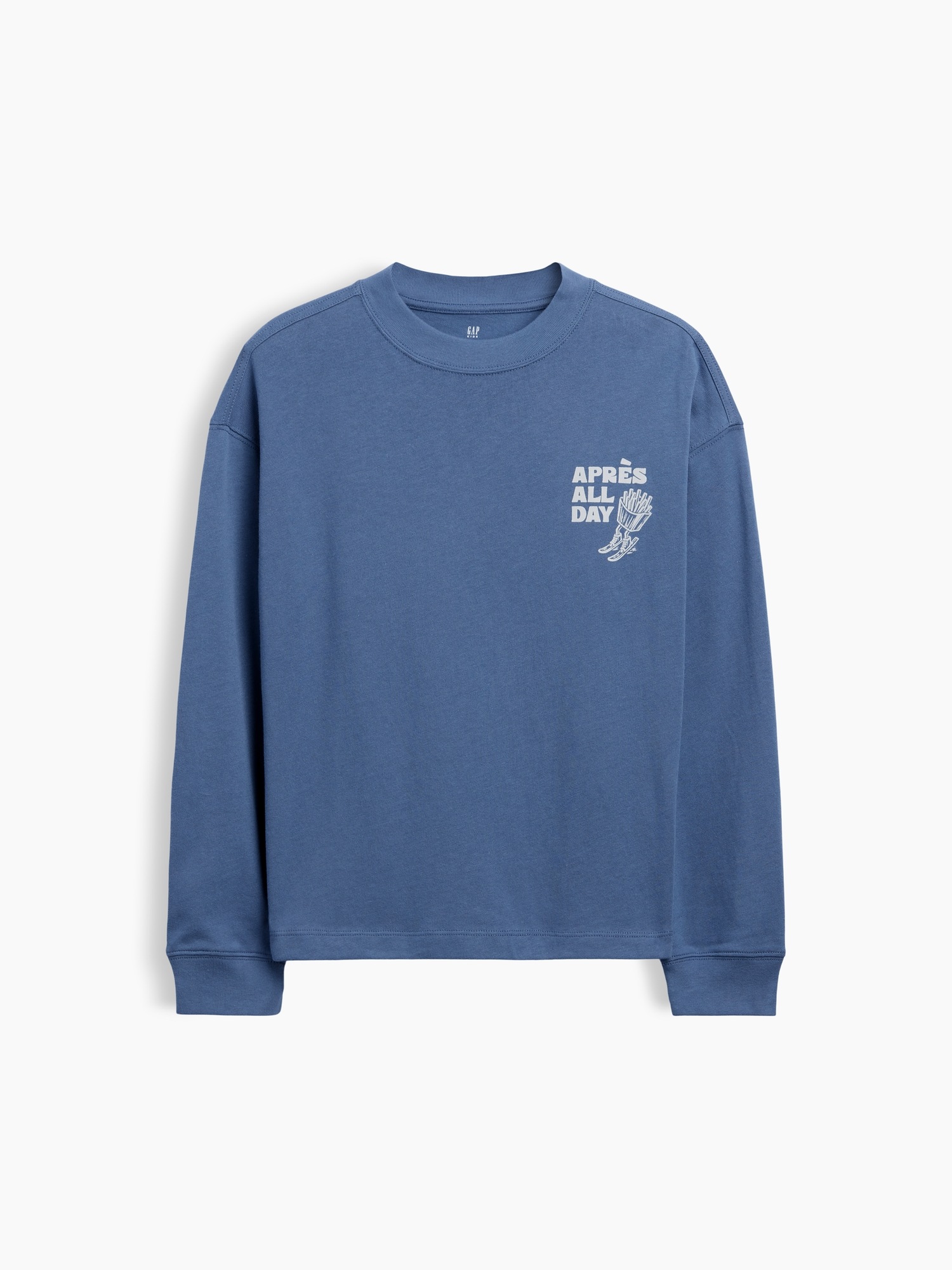 Детская футболка Gap Heavyweight Oversized Graphic, цвет: Синий — фото 2