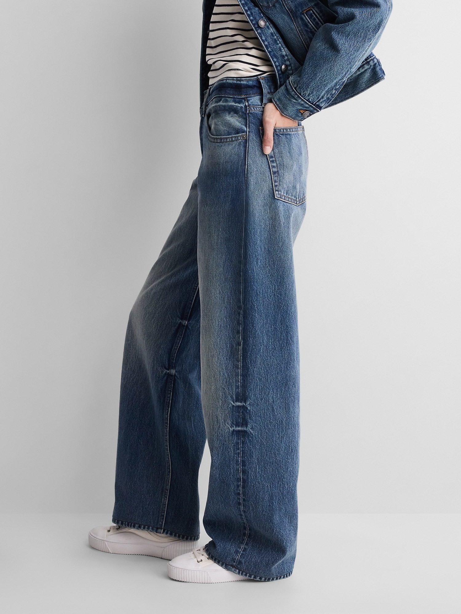 Женские джинсы Gap × A.P.C. Low Rise ’90s Loose, цвет: Med Paris — фото 3