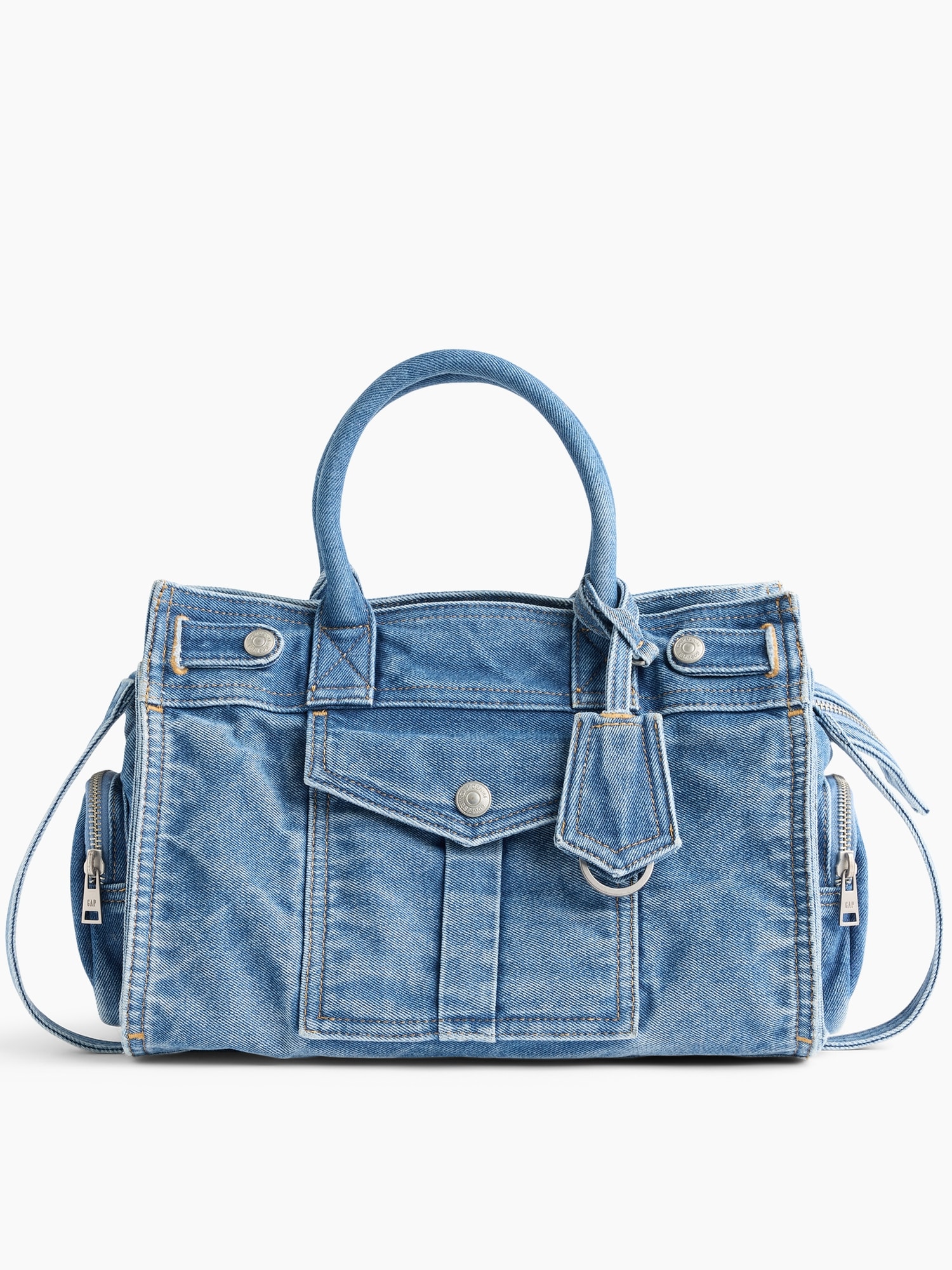 Gap Denim Five Pocket Satchel In Medium Wash