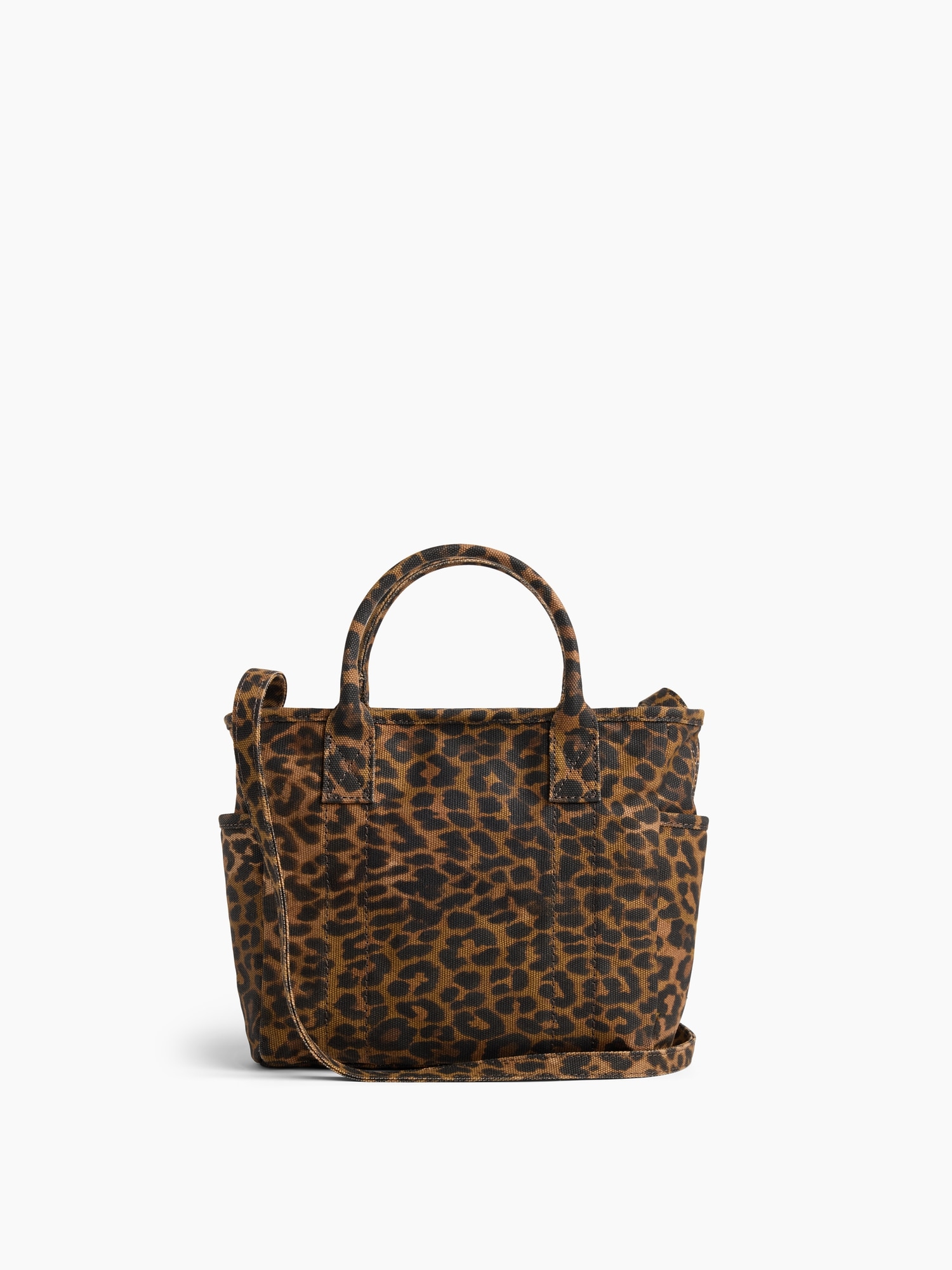 Женская сумка Gap Mini Canvas Favorite Tote, цвет: Леопардовый коричневый с принтом — фото 4