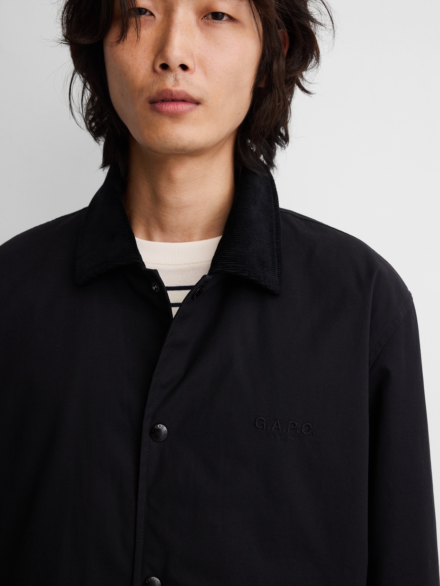 Женская куртка Gap × A.P.C. Coated Canvas Coach, цвет: Чёрный — фото 4