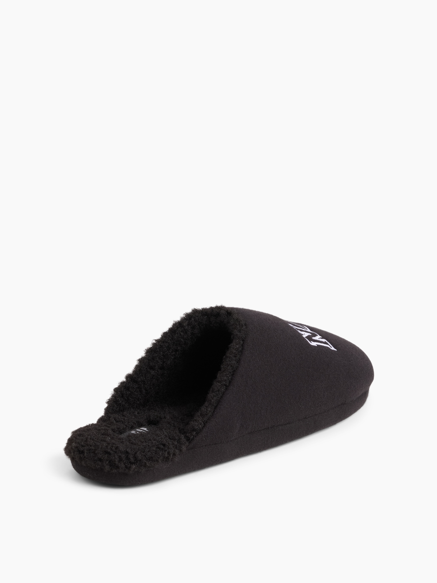 Мужские тапочки Gap Sherpa-Lined NAP Logo Slippers, цвет: Чёрный — фото 3