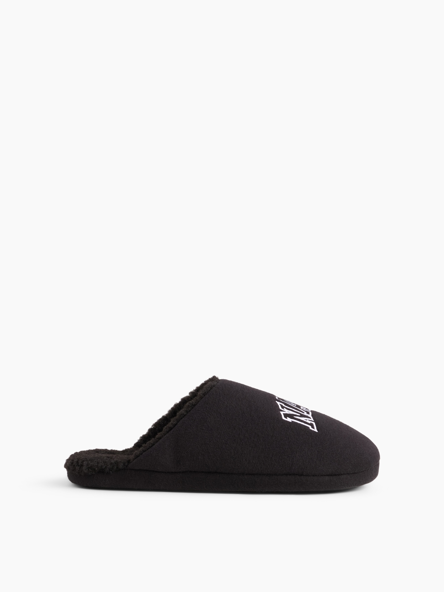 Мужские тапочки Gap Sherpa-Lined NAP Logo Slippers, цвет: Чёрный