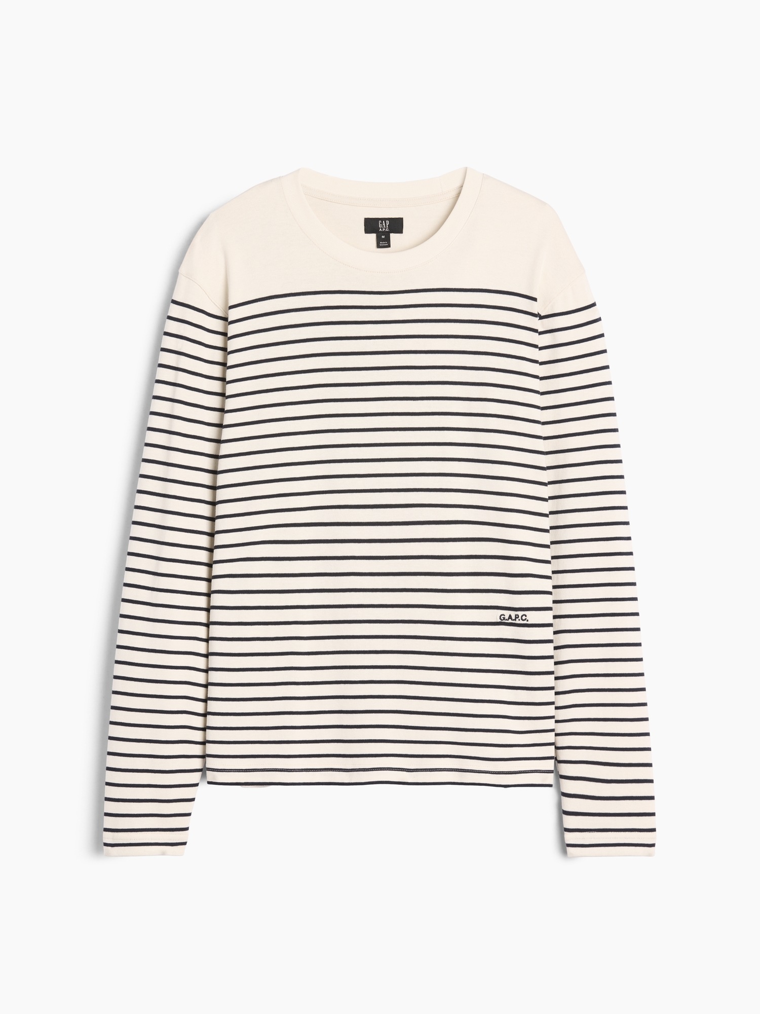 Мужская футболка Gap × A.P.C. Stripe, цвет: Молочный белый — фото 6