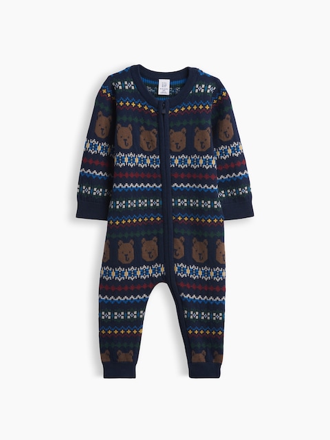 Baby Brannan Bear Fair Isle Sweater One-Piece