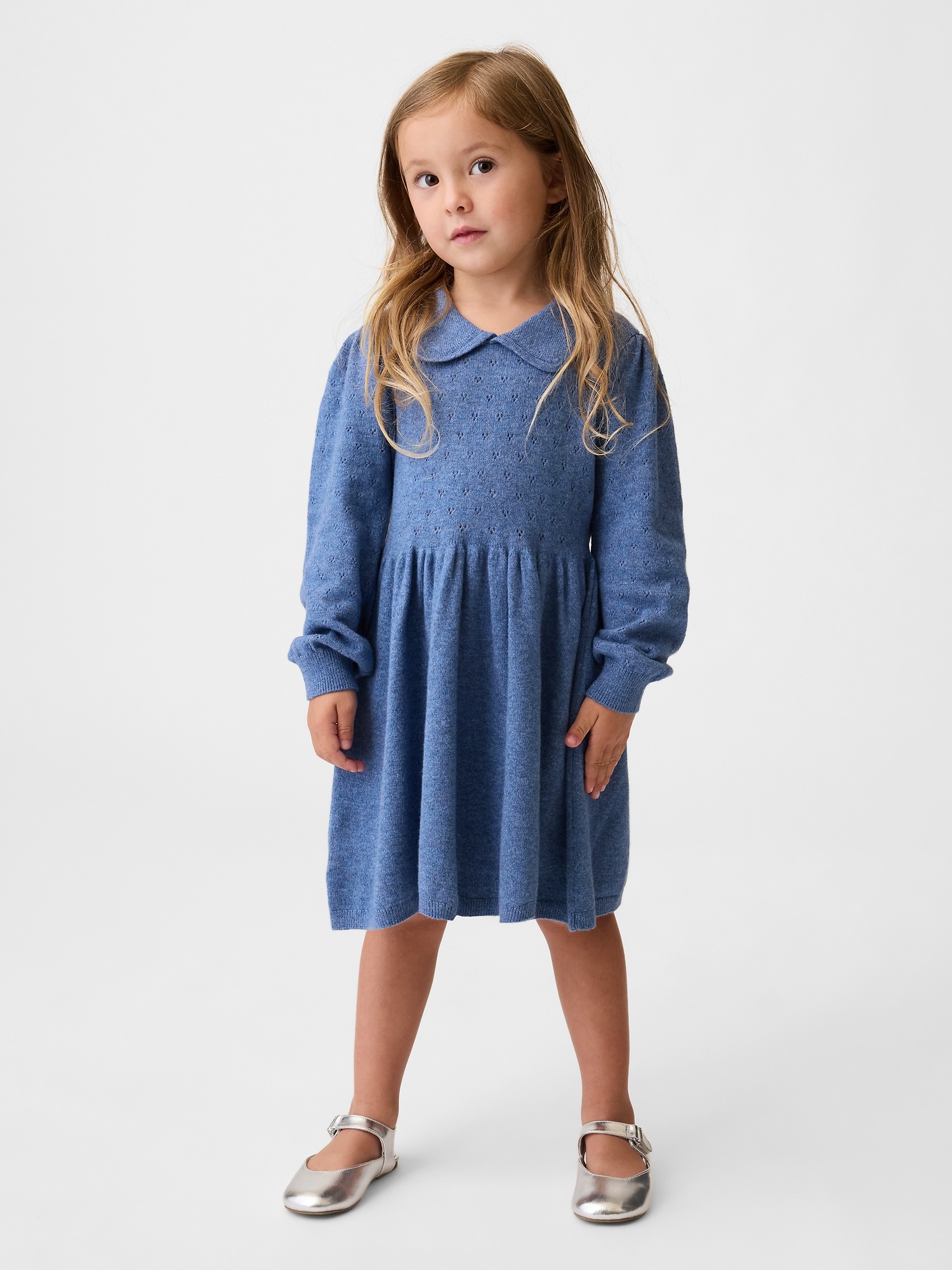 Платье Gap CashSoft Collared Dress для малышей, цвет: Синий