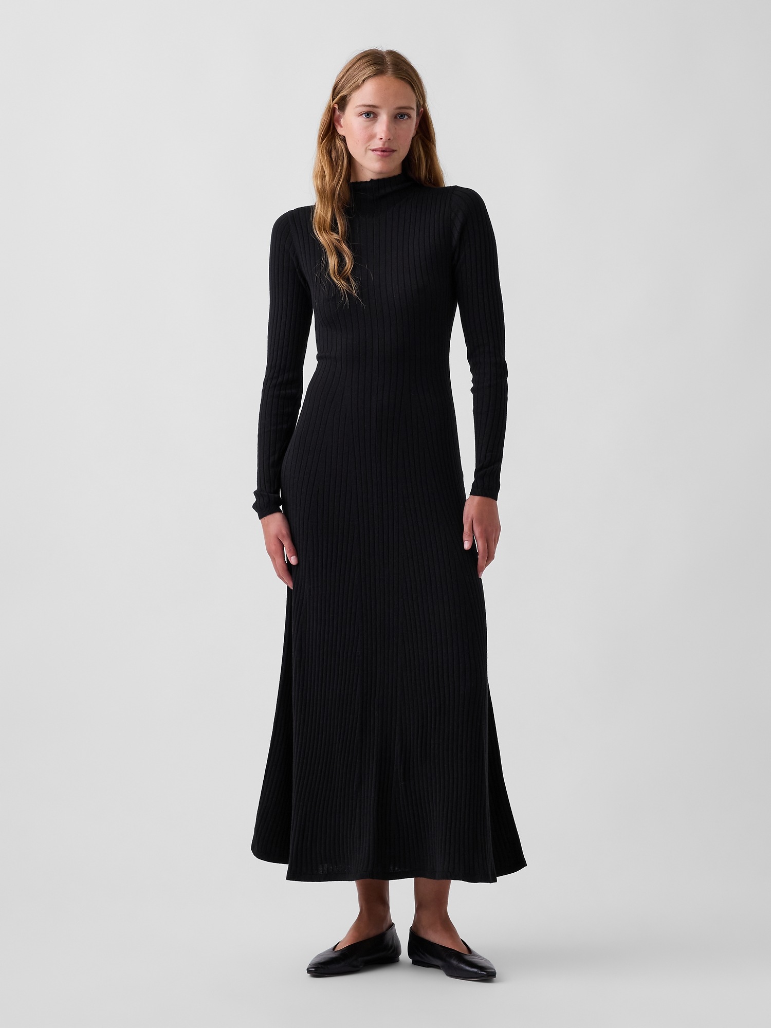Женское платье Gap Lightweight CashSoft Rib Sweater Maxi, цвет: Чёрный