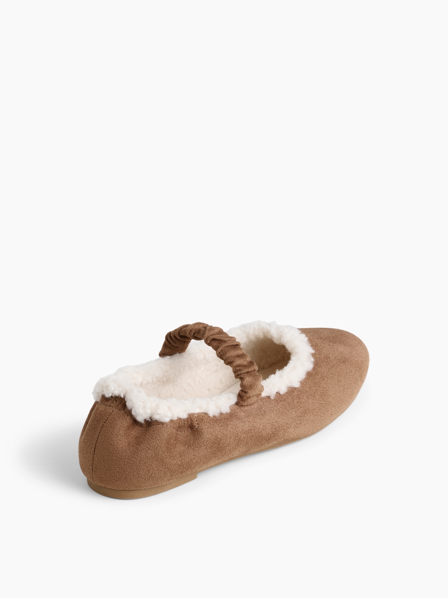 Детские балетки Gap из экозамши с подкладкой из шерпы, цвет: Коричневый — фото 3