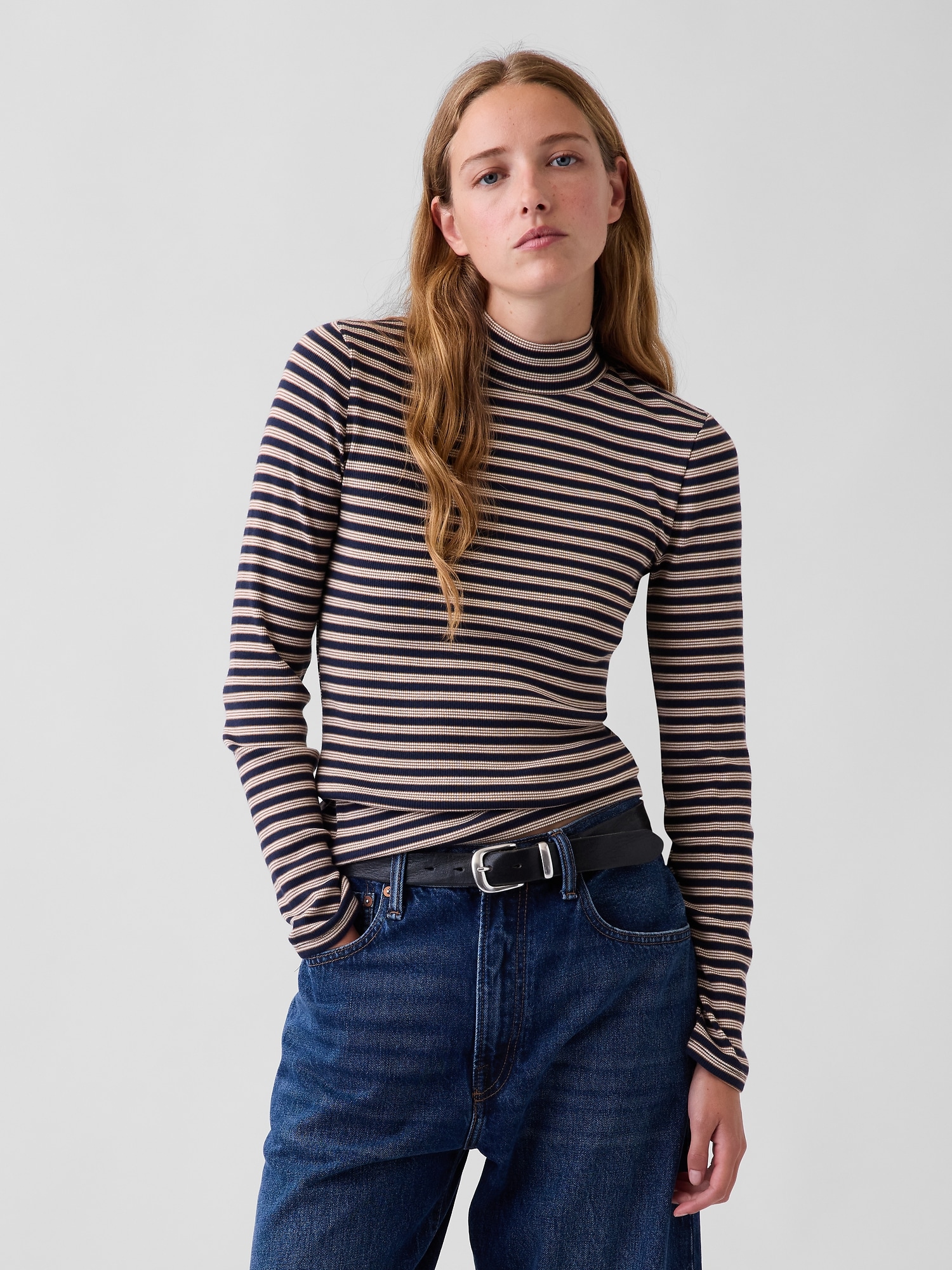 Modern Rib Mockneck T-Shirt