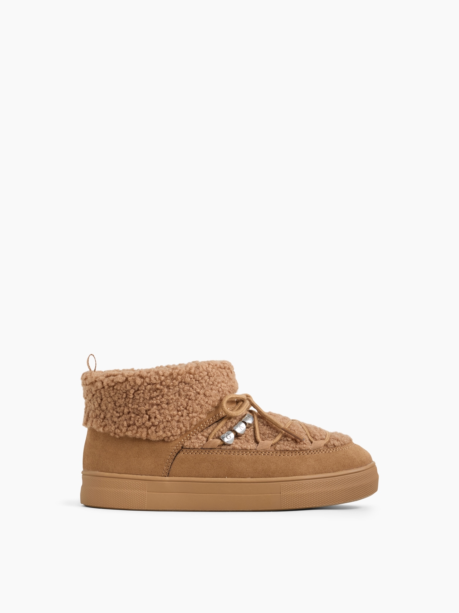 Gap Kids Sherpa & Vegan Suede Snow Boots In Brown