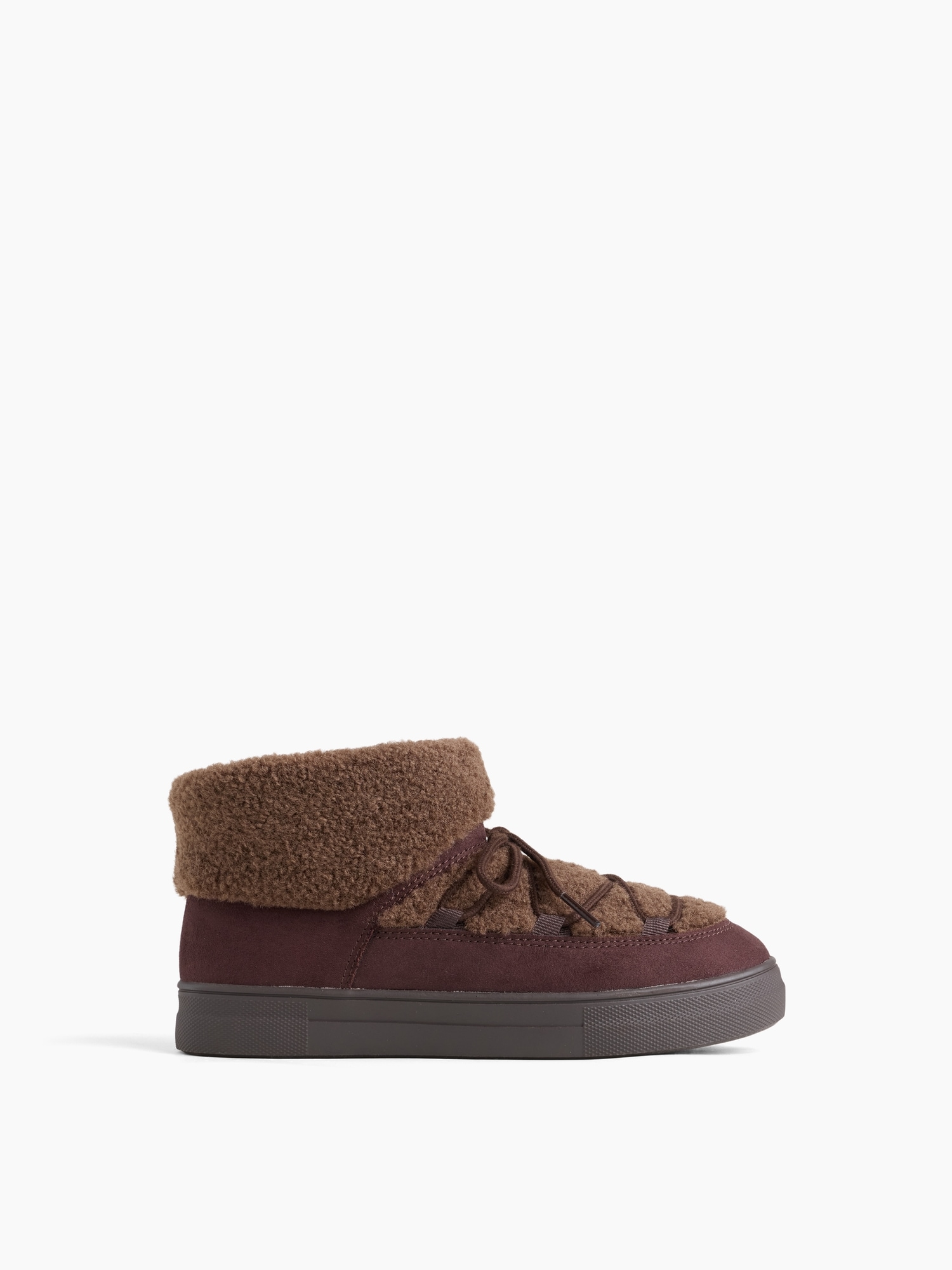 Gap Kids Sherpa & Vegan Suede Snow Boots In Brown