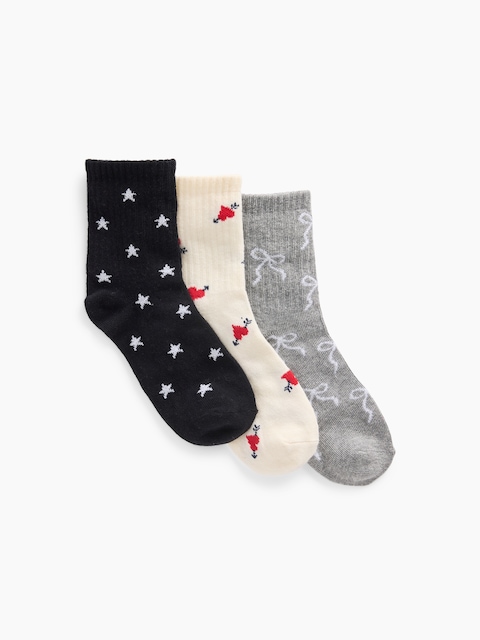 Kids Print Crew Socks (3-Pack)