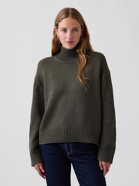 100% Cotton Oversized Mockneck Sweater