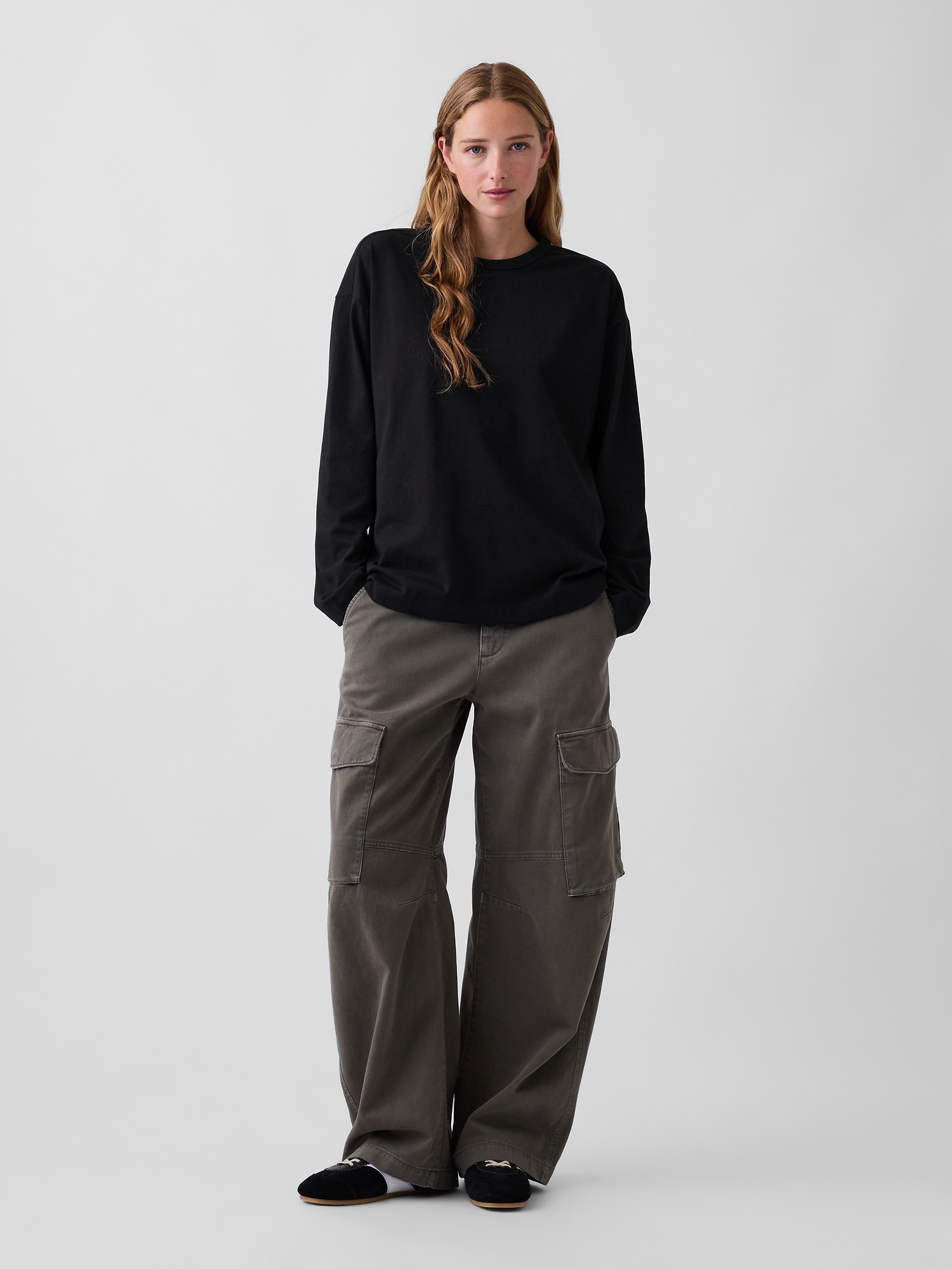 Женская футболка Gap Knit Big, цвет: Чёрный — фото 2