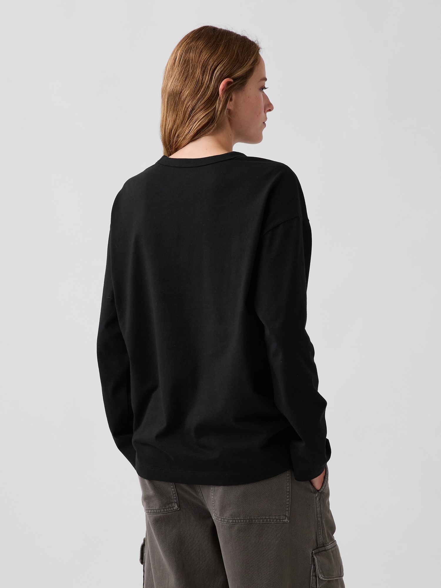 Женская футболка Gap Knit Big, цвет: Чёрный — фото 3