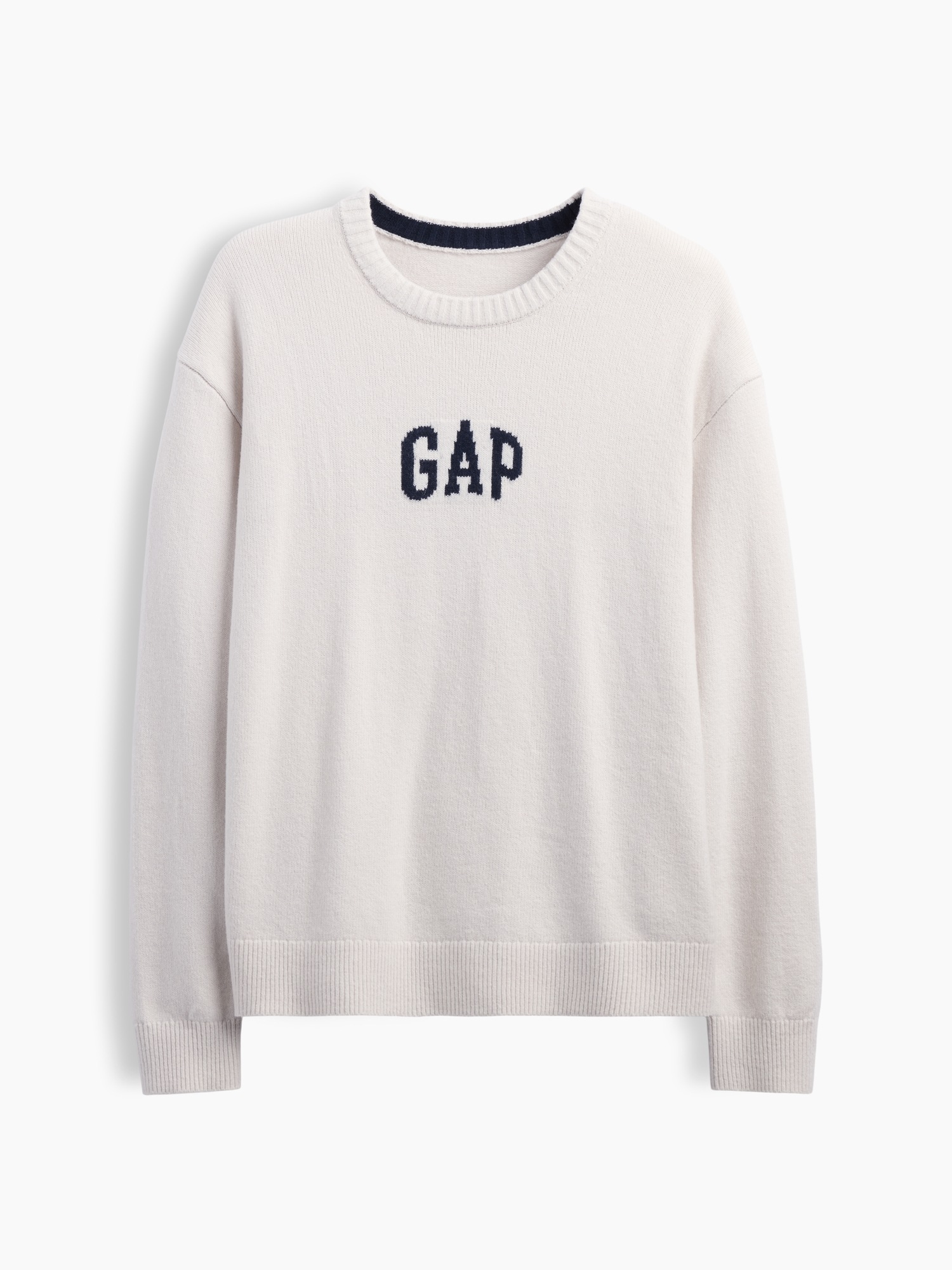 Мужской свитер Gap CashSoft Relaxed Logo, цвет: Серый — фото 6