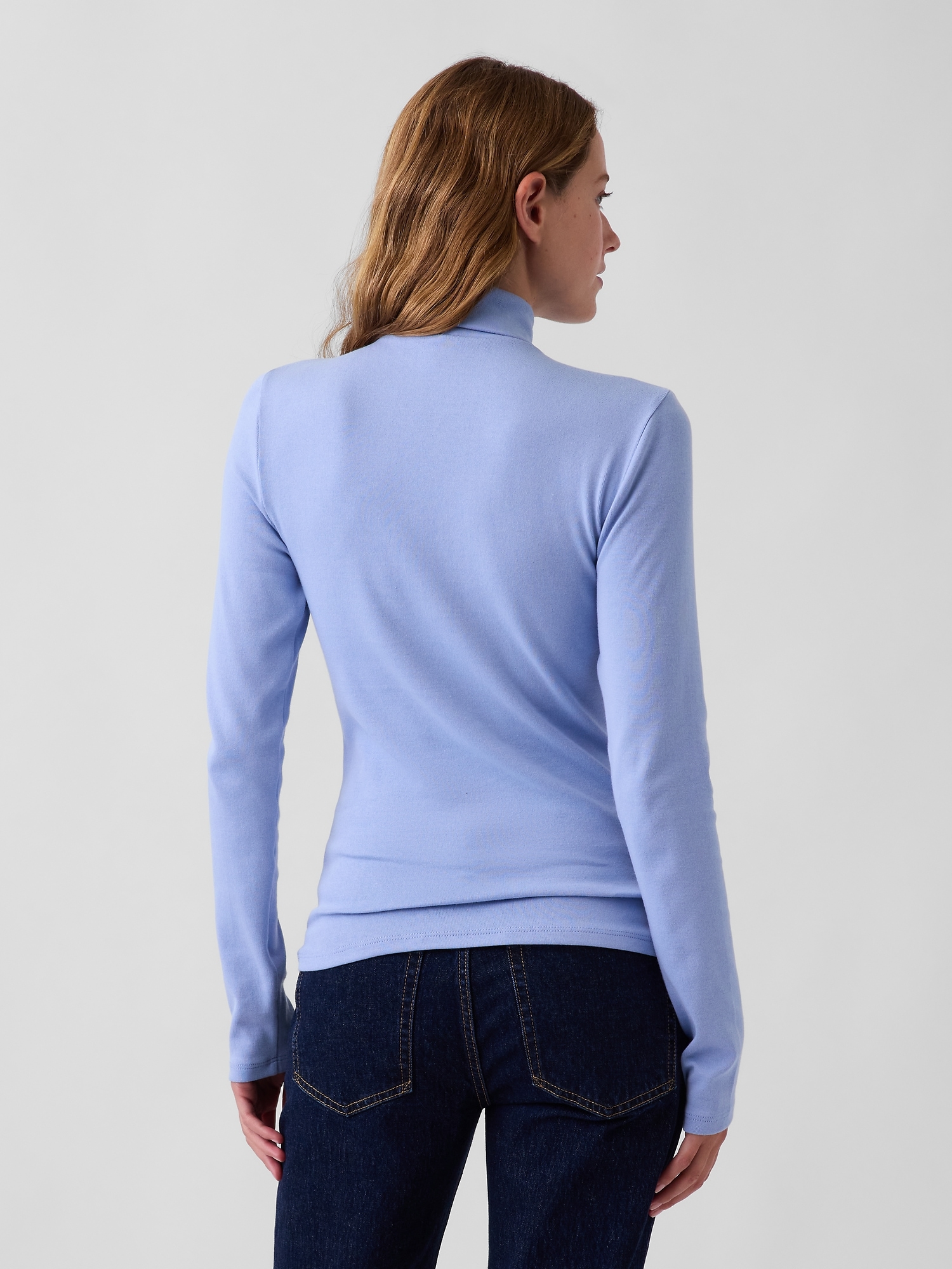 Женский топ Gap Modern Turtleneck, цвет: Синий — фото 3