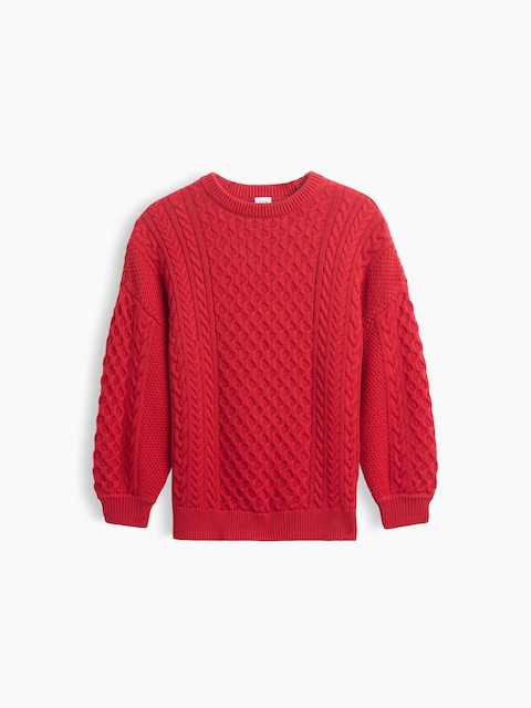 Kids 100% Cotton Oversized Cable-Knit Sweater
