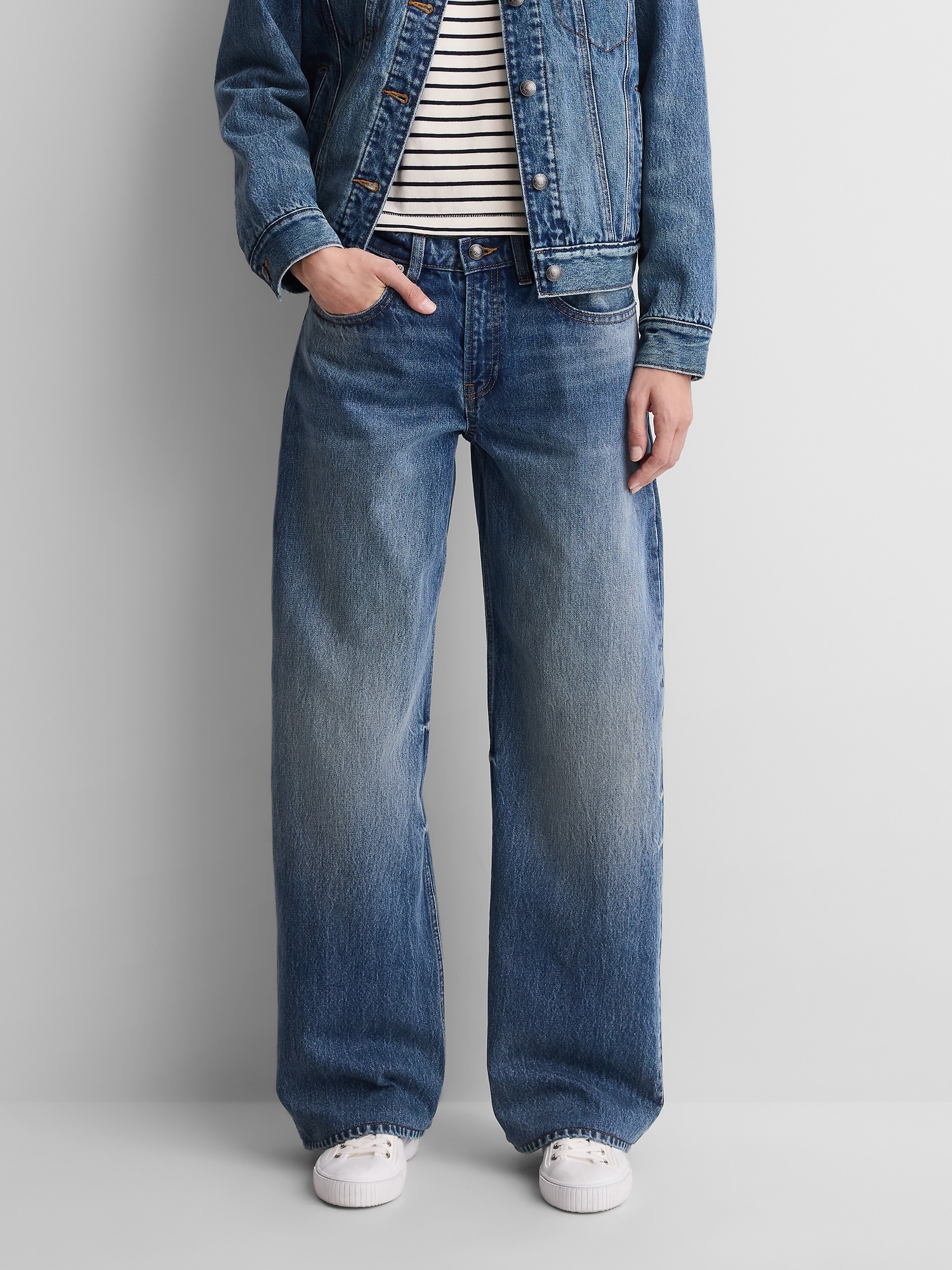 Женские джинсы Gap × A.P.C. Low Rise ’90s Loose, цвет: Med Paris — фото 2