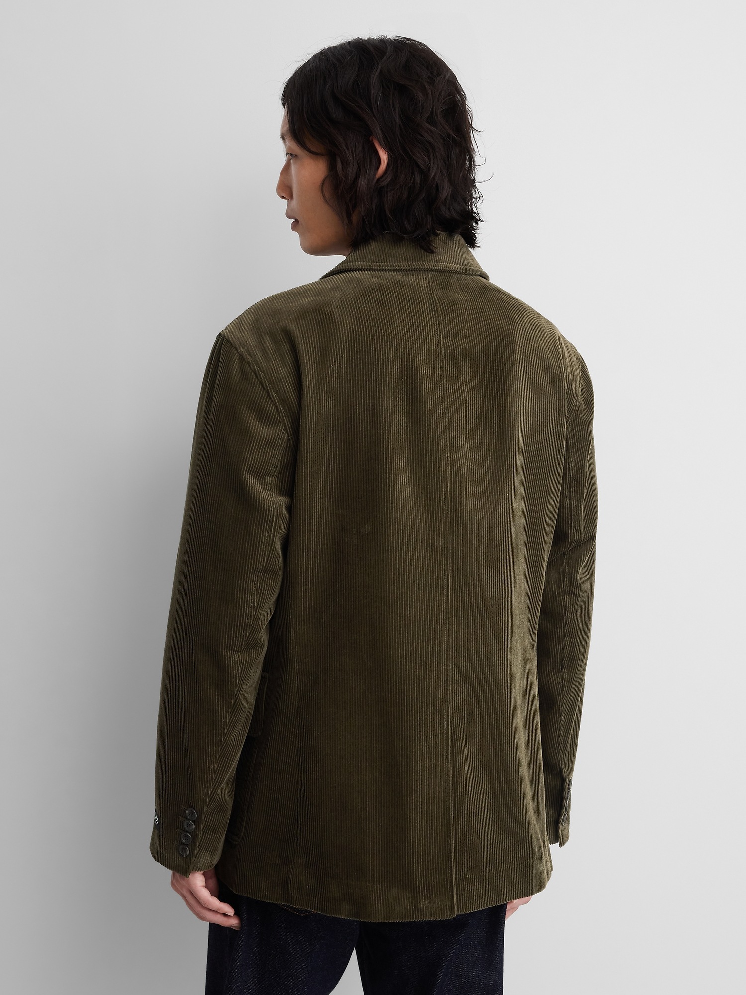 Мужской пиджак Gap × A.P.C. Corduroy Blazer, цвет: Зелёный — фото 3