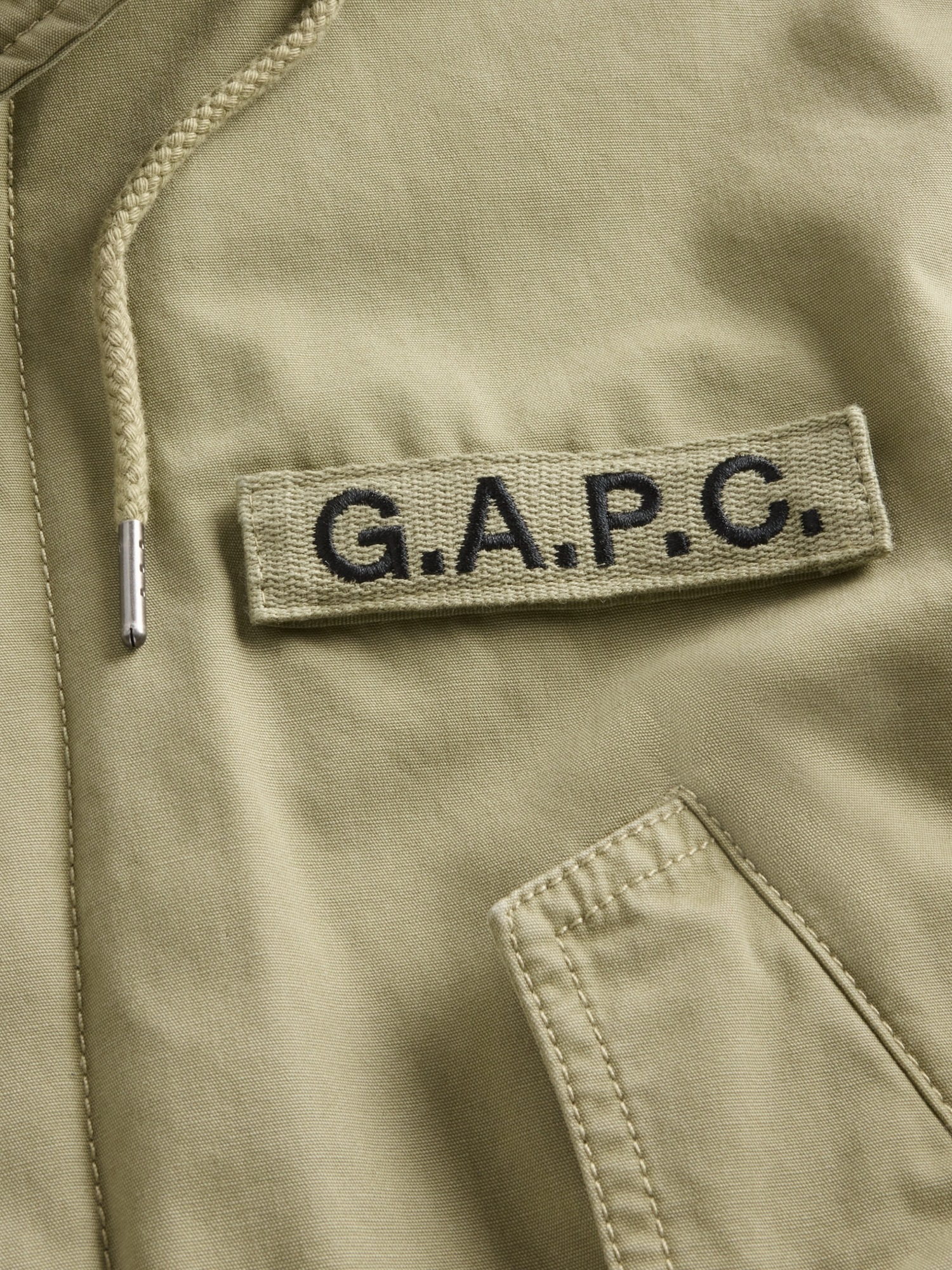 Женская куртка Gap × A.P.C. Oversized Sherpa-Lined Utility, цвет: Оливковый — фото 4