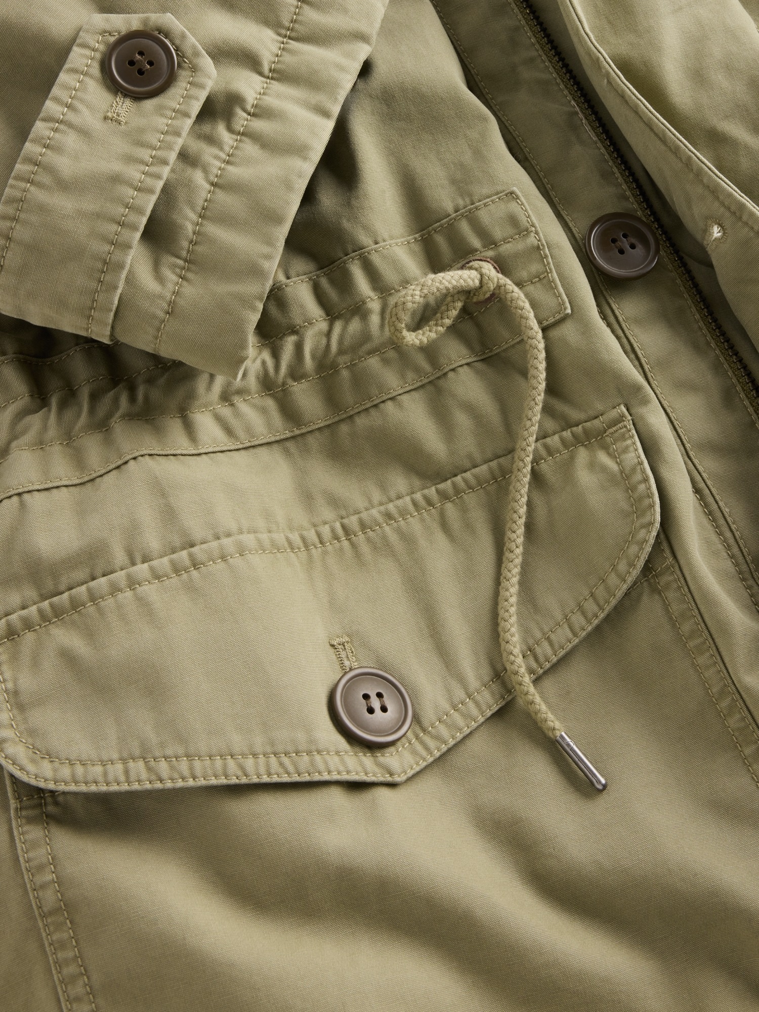 Женская куртка Gap × A.P.C. Oversized Sherpa-Lined Utility, цвет: Оливковый — фото 5