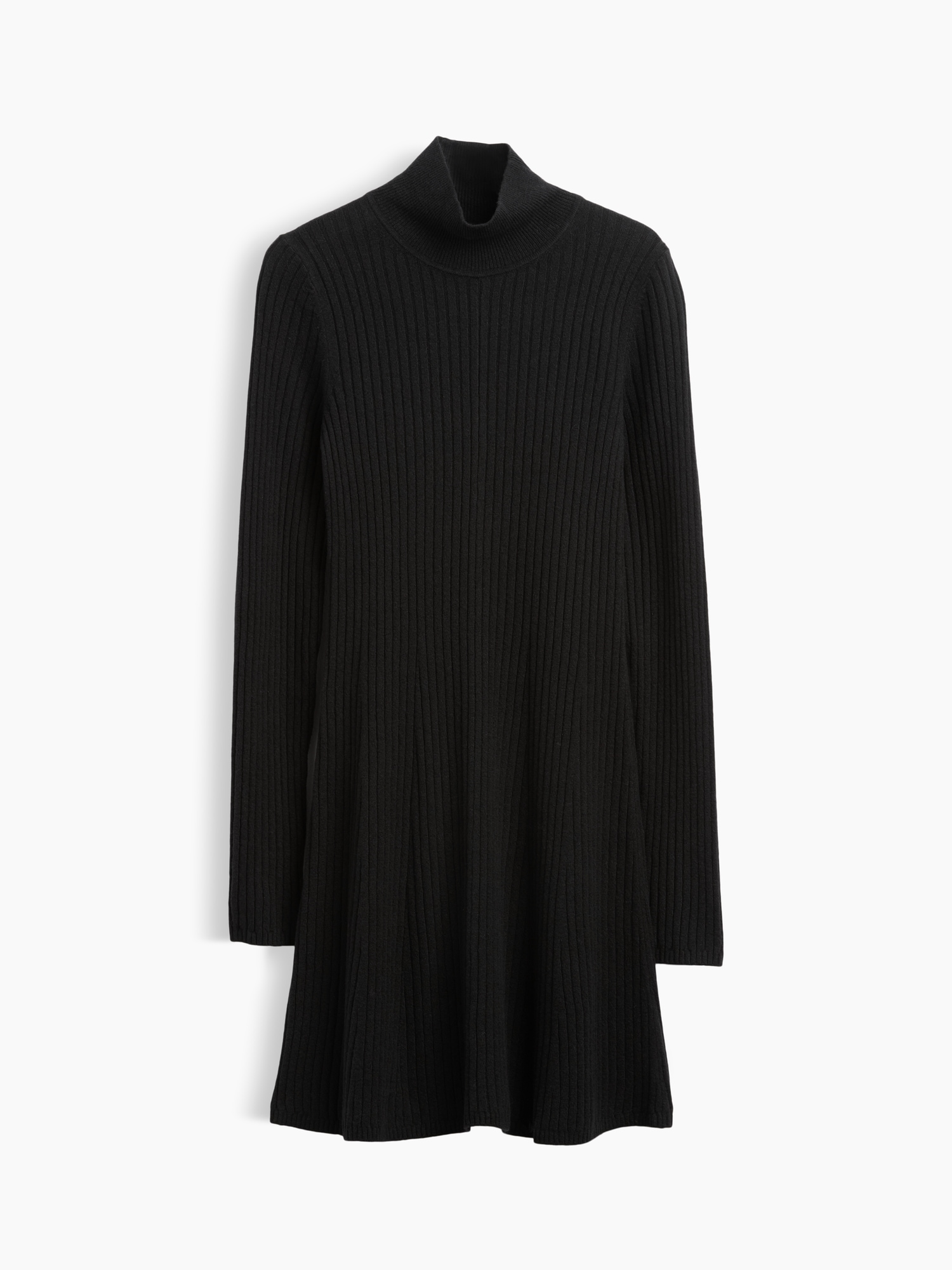 Женское платье Gap CashSoft Rib Turtleneck Sweater Mini, цвет: Чёрный — фото 4