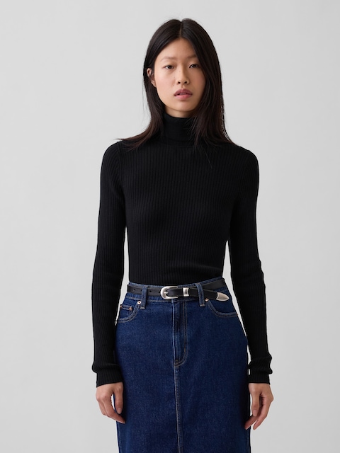Lightweight CashSoft Rib Turtleneck Sweater