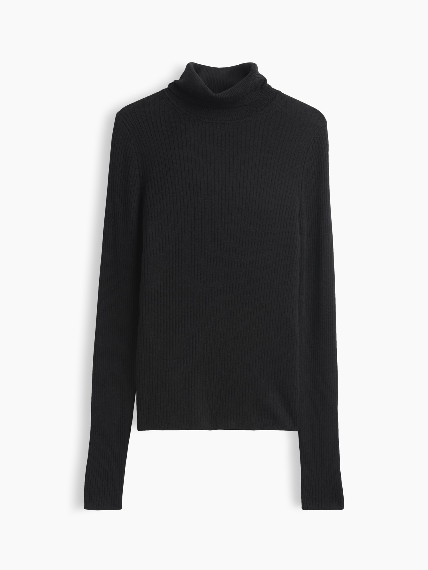 Женский свитер Gap Lightweight CashSoft Rib Turtleneck, цвет: Чёрный — фото 5