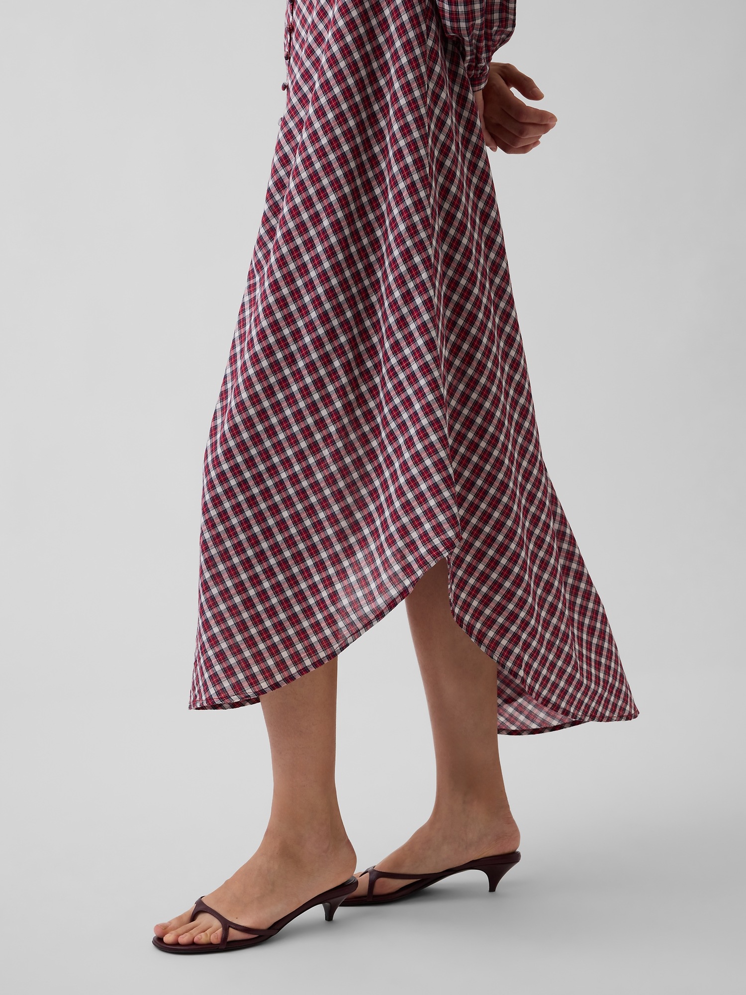 Женское платье Gap Voile Plaid Empire-Waist Maxi, цвет: Красный клетчатый — фото 4