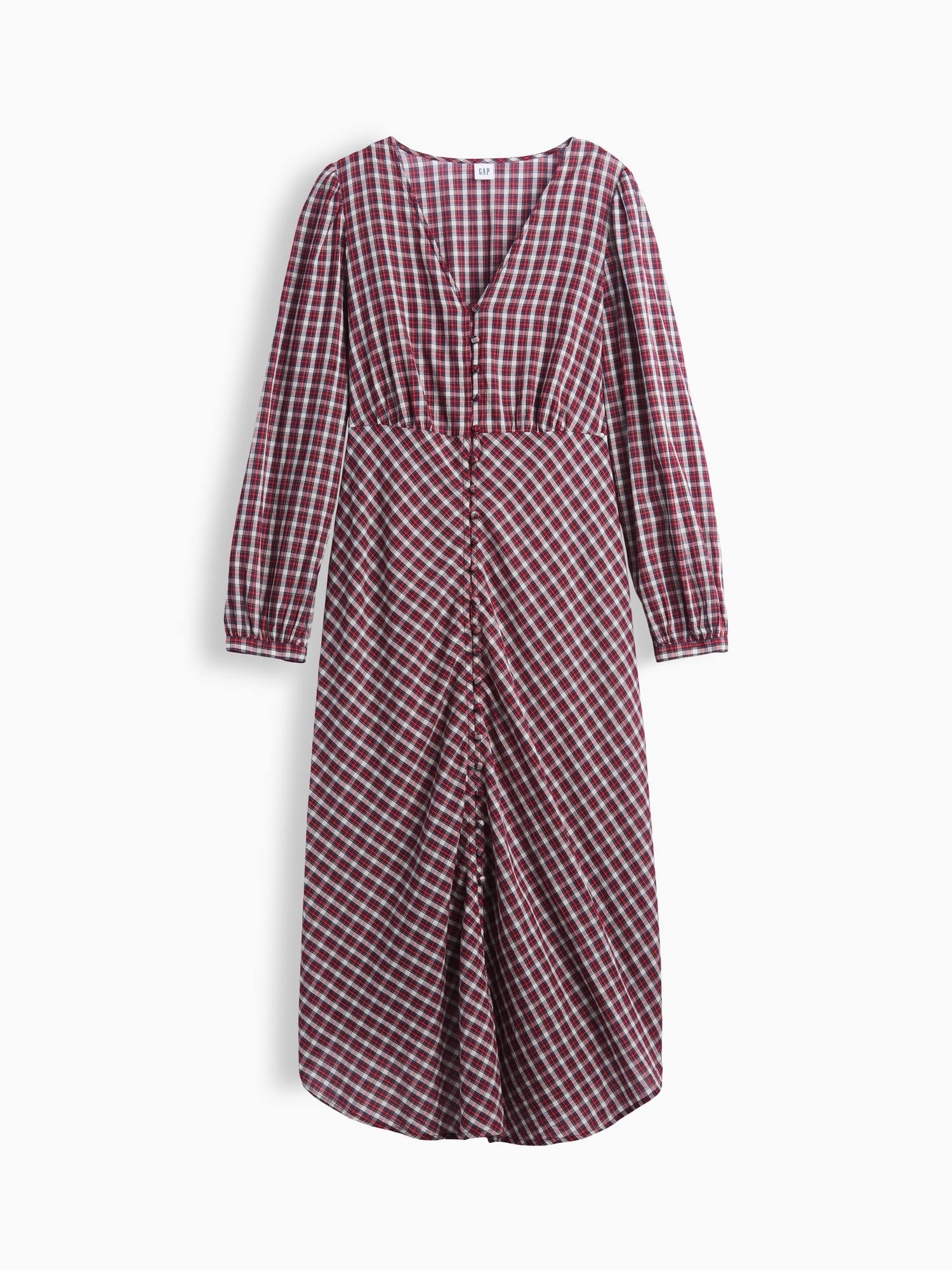 Женское платье Gap Voile Plaid Empire-Waist Maxi, цвет: Красный клетчатый — фото 5