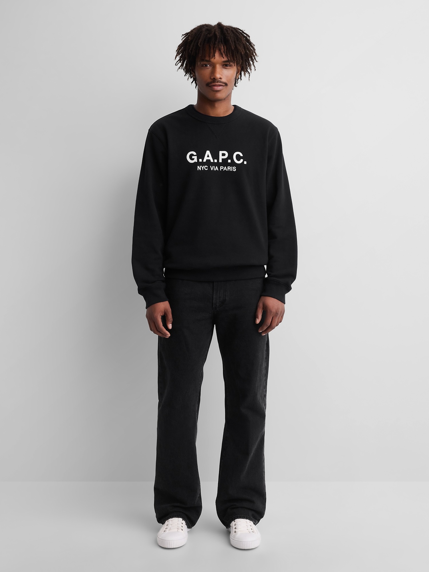 Женские толстовки Gap × A.P.C. Heavyweight Logo, цвет: Чёрный — фото 2