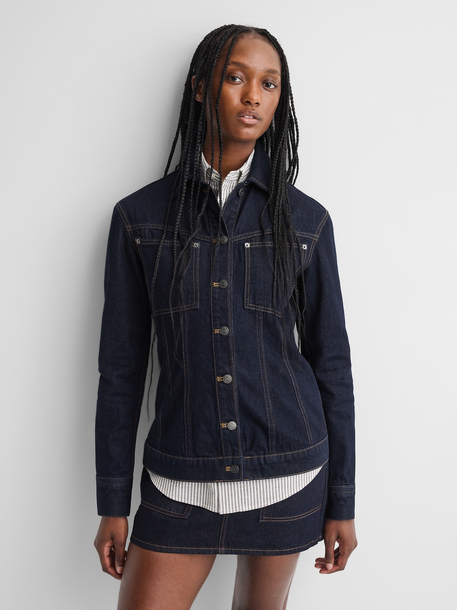 Gap × A.p.c. Structured Denim Jacket In Blue