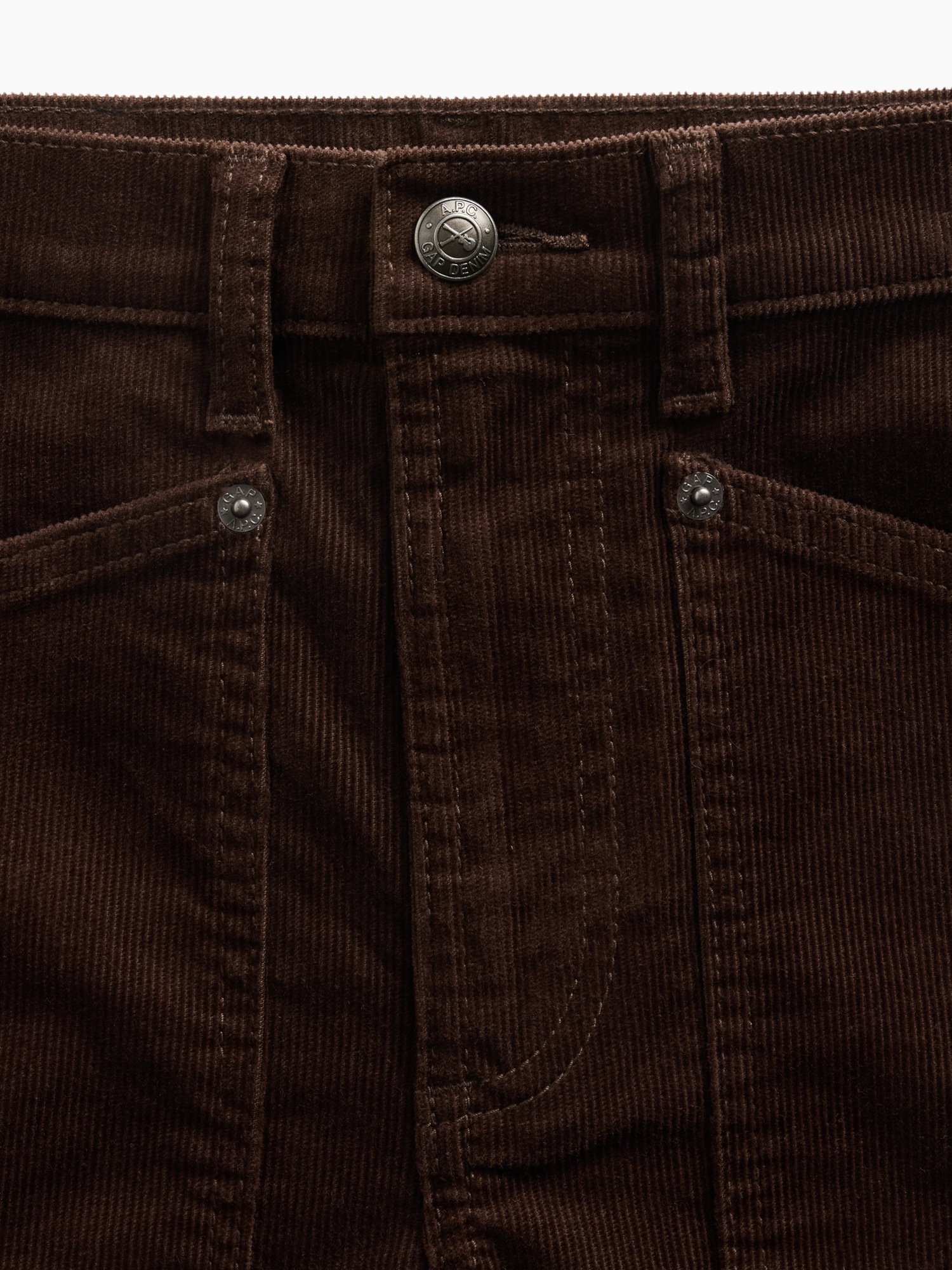 Женские брюки Gap × A.P.C. High Rise Corduroy Stride, цвет: Коричневый — фото 7