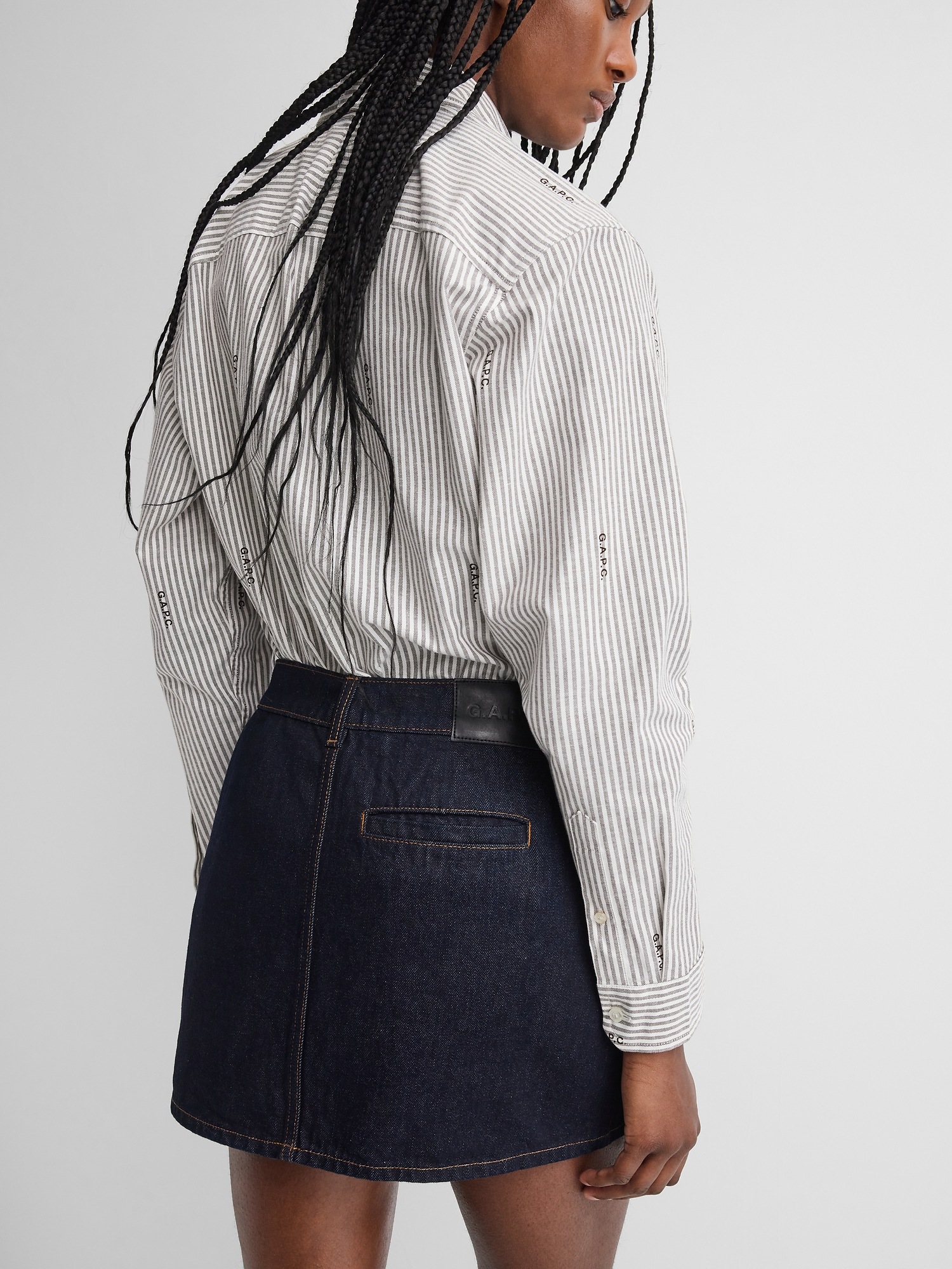 Женская юбка Gap × A.P.C. Denim Mini, цвет: Rinse Sienne — фото 5