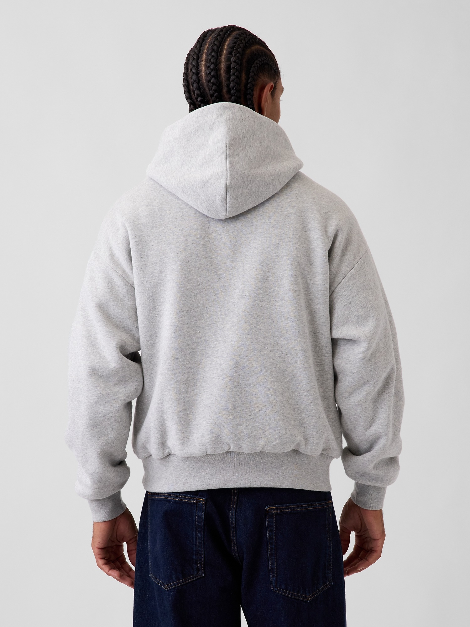 Мужское худи Gap Adult VintageSoft Reversible Oversized Logo, цвет: Меланжевый серый — фото 3