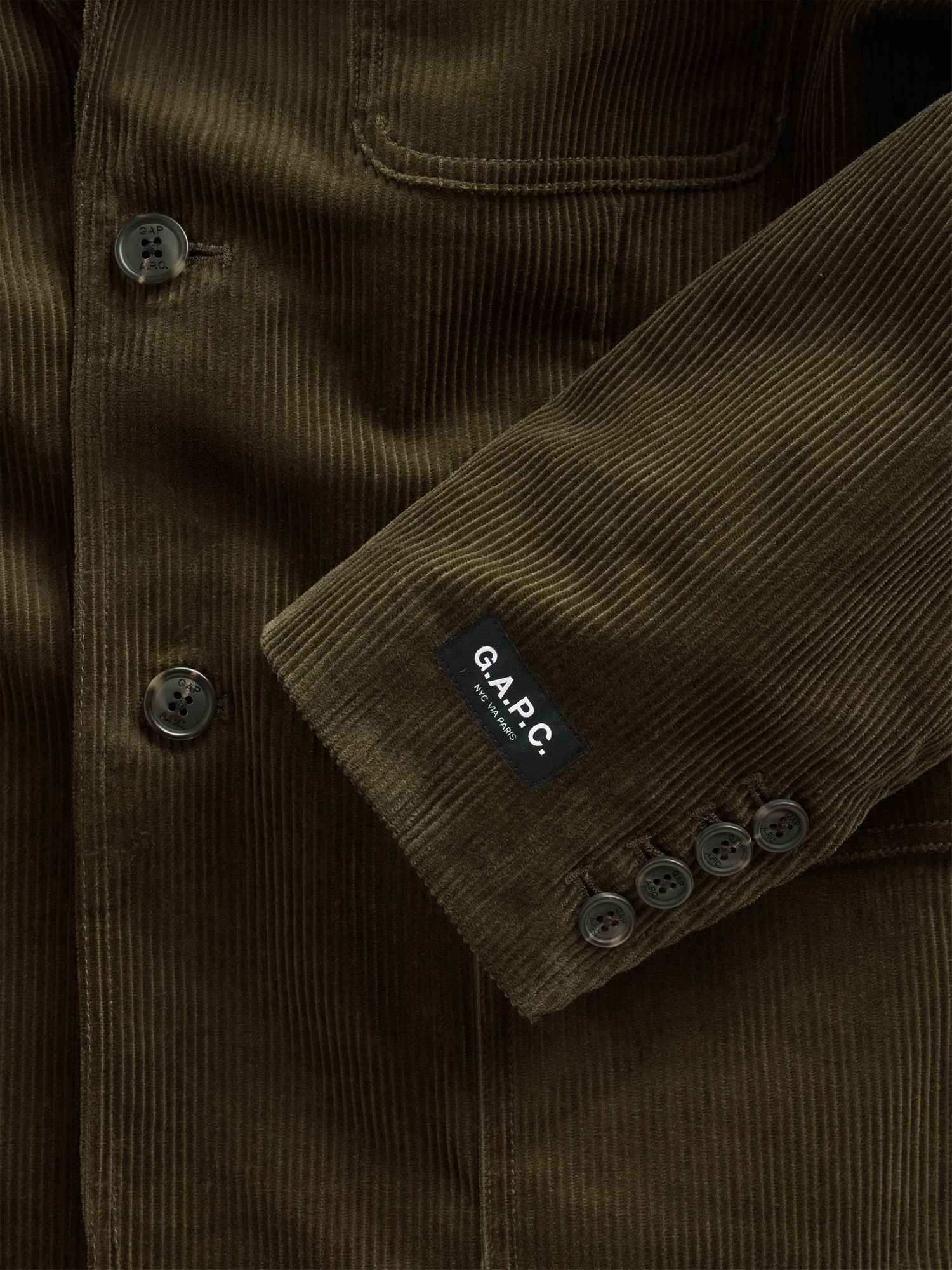 Мужской пиджак Gap × A.P.C. Corduroy Blazer, цвет: Зелёный — фото 5
