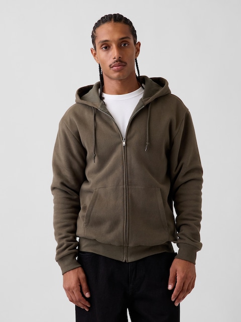 VintageSoft Waffle-Lined Zip Hoodie