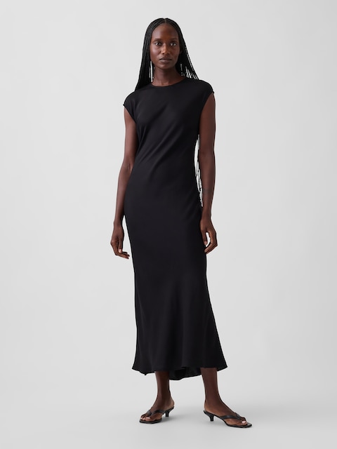 Cap-Sleeve Maxi Slip Dress