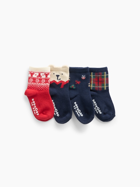 Baby & Toddler Holiday Crew Socks (4-Pack)