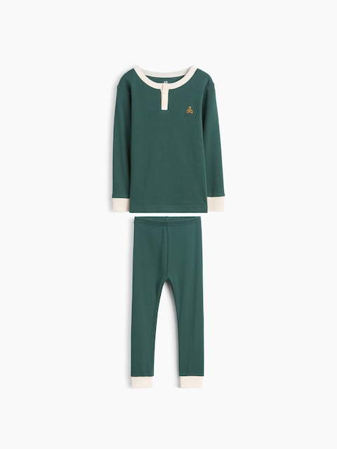 Baby & Toddler Organic Brushed Cotton Henley PJ Set